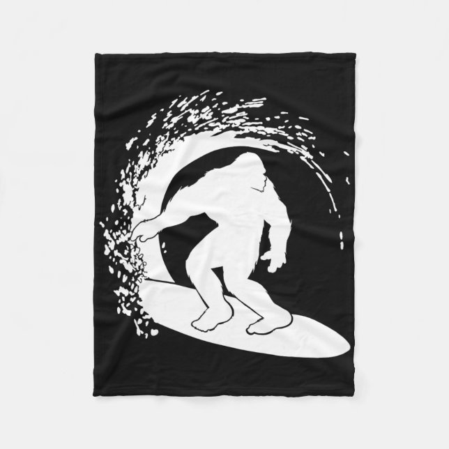 Bigfoot Surfing  Fleece Blanket (Front)
