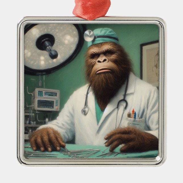 Bigfoot Surgeon Metal Tree Decoration (Front)