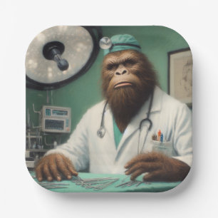 Bigfoot Surgeon Paper Plate