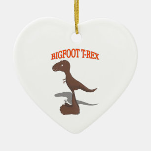 Bigfoot T-Rex Drawing Ceramic Tree Decoration