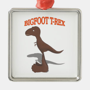 Bigfoot T-Rex Drawing Metal Tree Decoration