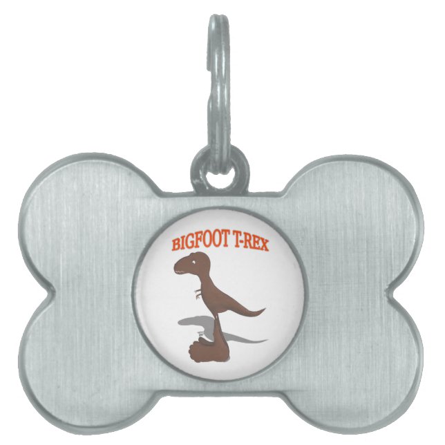Bigfoot T-Rex Drawing Pet ID Tag (Front)