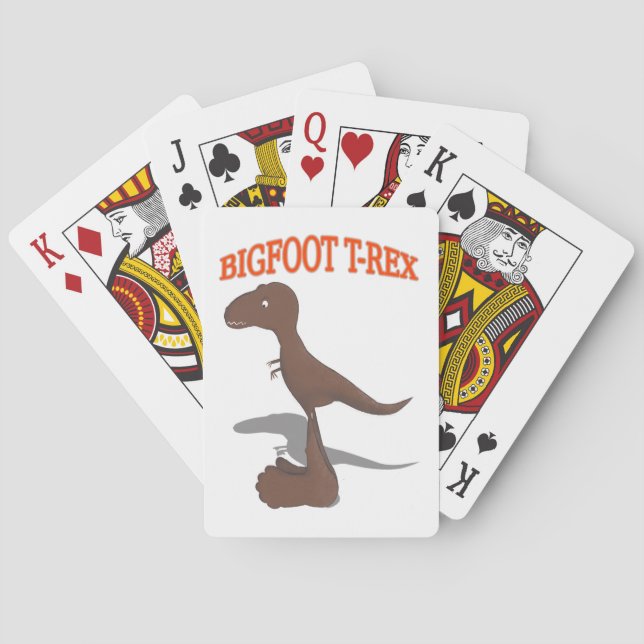 Bigfoot T-Rex Drawing Playing Cards (Back)