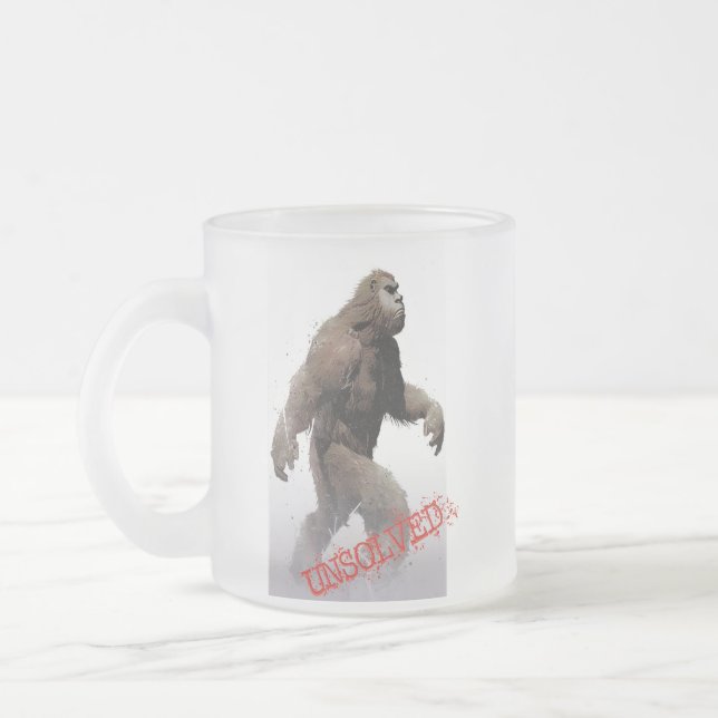 Bigfoot  T-Shirt Frosted Glass Coffee Mug (Left)