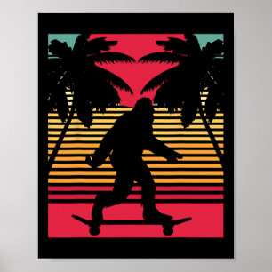 Bigfoot T Shirt Skateboards Vintage Funny Christma Poster