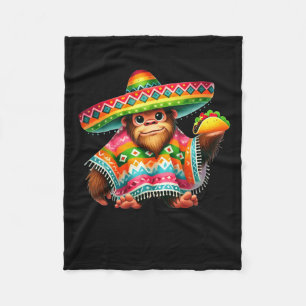 Bigfoot Taco Cinco De Mayo Sasquatch Mexican Kids Fleece Blanket
