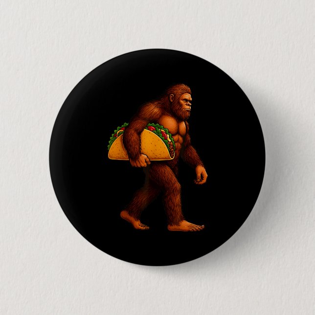 Bigfoot Taco Sasquatch Walking Taco Funny Shirt Me 6 Cm Round Badge (Front)