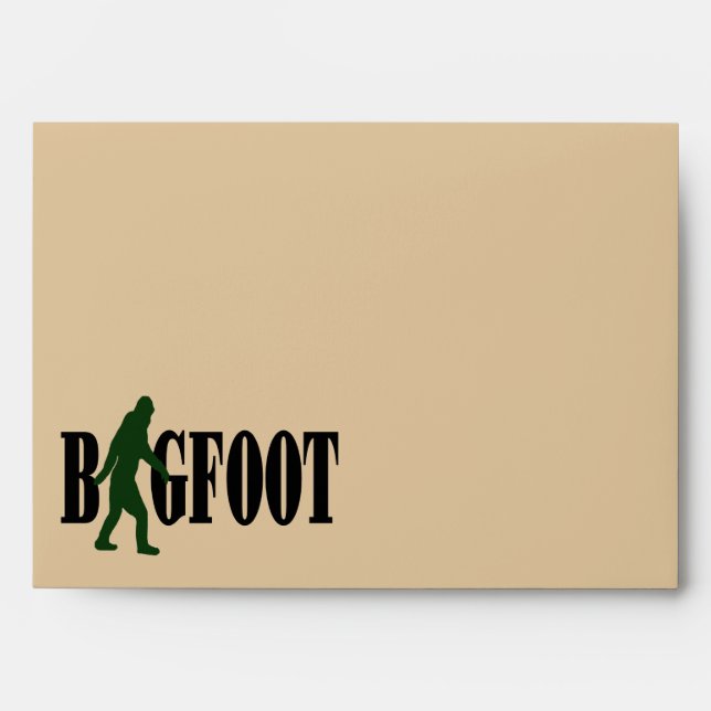 Bigfoot text & green squatch graphic envelope (Front)