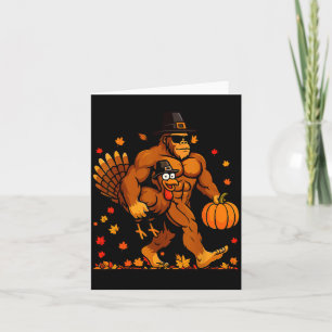 Bigfoot Thanksgiving Turkey Funny Thanksgiving Sas Card