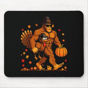 Bigfoot Thanksgiving Turkey Funny Thanksgiving Sas Mouse Pad