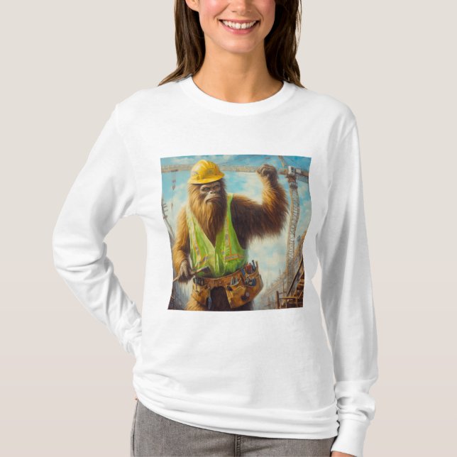 Bigfoot the Construction Worker T-Shirt (Front)
