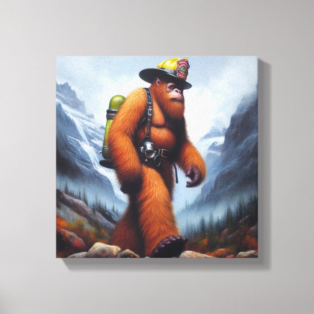 Bigfoot the Hot Shot Fireman Canvas Print (Front)