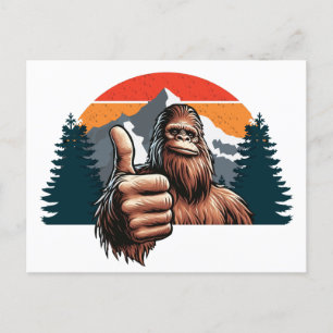 Bigfoot Thumbs Up  Holiday Postcard