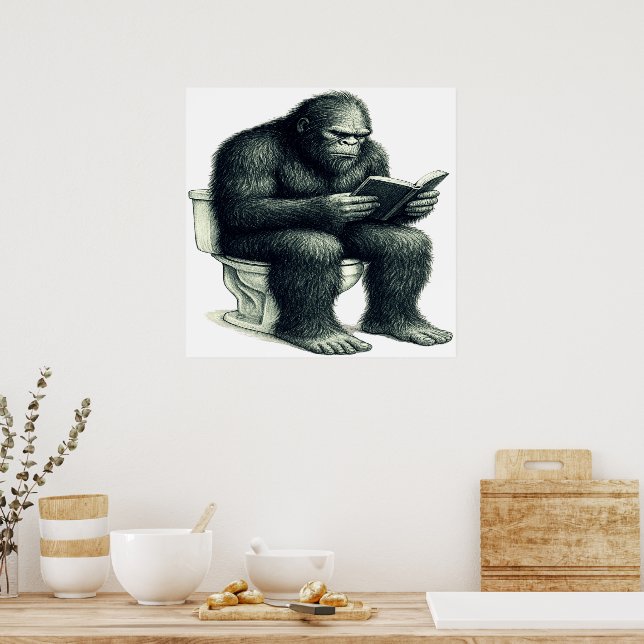 Bigfoot Toilet Poster (Kitchen)