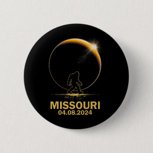 Bigfoot Total Solar Eclipse 4.08.2024 Missouri 6 Cm Round Badge