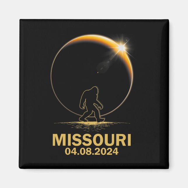 Bigfoot Total Solar Eclipse 4.08.2024 Missouri  Magnet (Front)