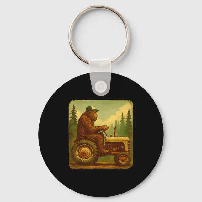 Bigfoot Tractor Farmer Design For Men Farming Farm Key Ring (Front)