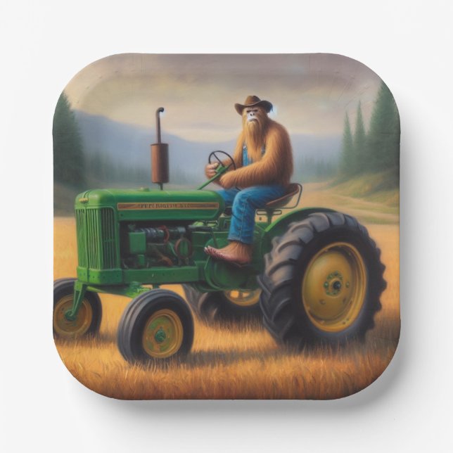 Bigfoot Tractor Paper Plate (Front)