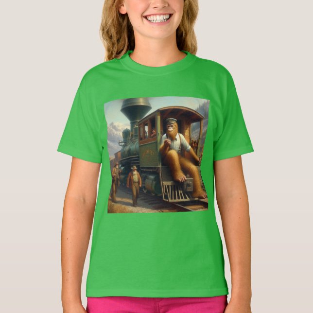 Bigfoot Train Engineer T-Shirt (Front)