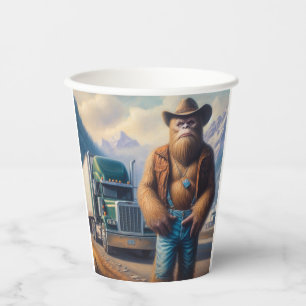 Bigfoot Truck Driver Paper Cups