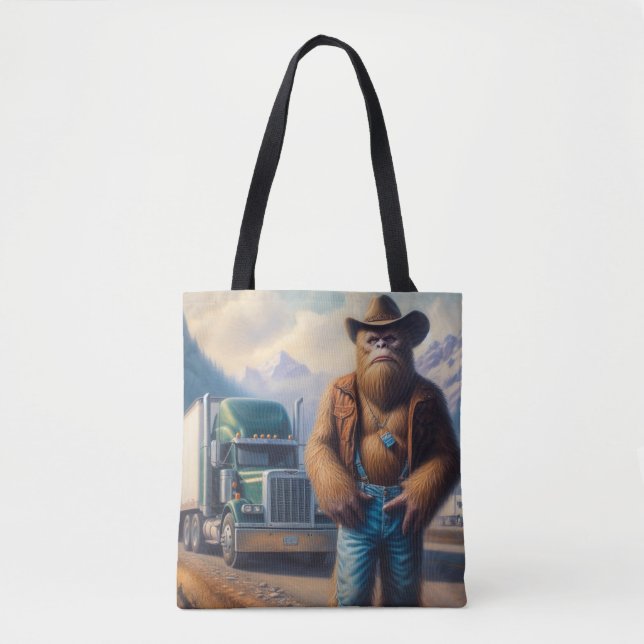 Bigfoot Truck Driver Tote Bag (Front)