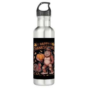 Bigfoot Turkey Pumpkin Thanksgiving Day Classic T- 710 Ml Water Bottle