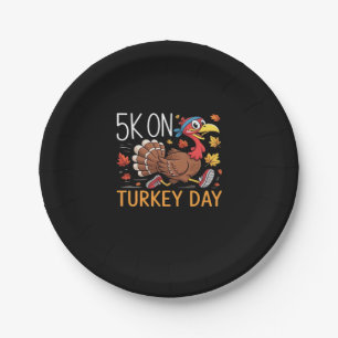 Bigfoot Turkey Pumpkin Thanksgiving Day Classic T- Paper Plate