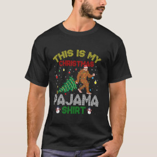 Bigfoot Ugly Funny Christmas Pajama Santa Hat Tree T-Shirt