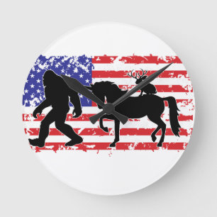 Bigfoot, Unicorn and Jackalope in the American Fla Round Clock