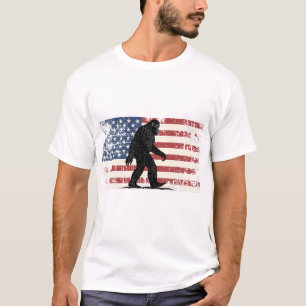 Bigfoot US Flag - Men Women Kids - Sasquatch T-Shirt