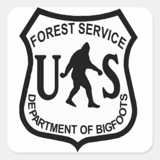 Bigfoot US Forest Service Square Sticker