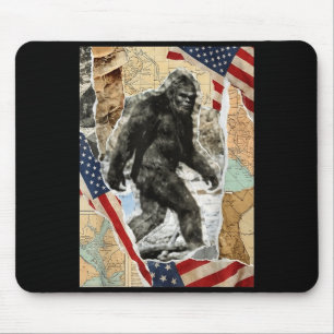 Bigfoot usa american flag sasquatch patriotic 4th mouse pad