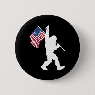Bigfoot Usa Flag 6 Cm Round Badge