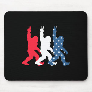 Bigfoot Usa Flag - Independence Day - Patriotic 4t Mouse Pad