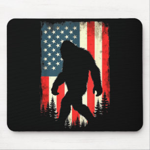 Bigfoot usa flag patriotic fourth of july mouse pad