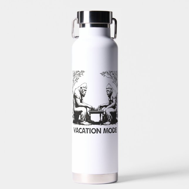 Bigfoot Vacation Mode Chess Water Bottle (Front)