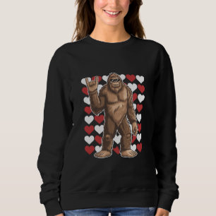 Bigfoot Valentines Day Funny Hearts Sasquatch Love Sweatshirt