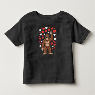 Bigfoot Valentines Day Funny Hearts Sasquatch Toddler T-Shirt