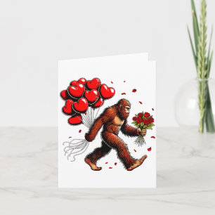 Bigfoot Valentines Day Funny Sasquatch Hearts Love Card