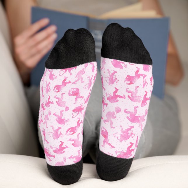 Bigfoot Valentine's Sock in Pink (Bottom)