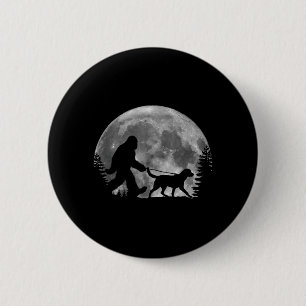 Bigfoot Walking A Dog Labrador Retriever Dad Moon 6 Cm Round Badge