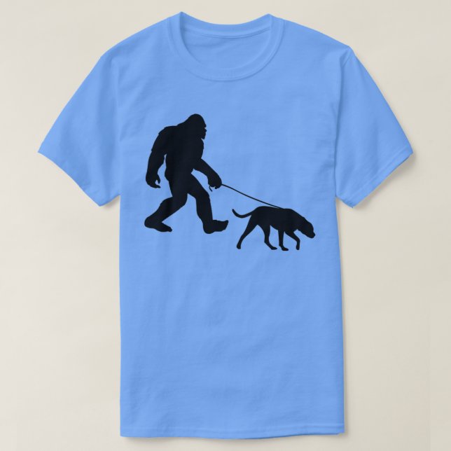 Bigfoot Walking Dog T-Shirt (Design Front)