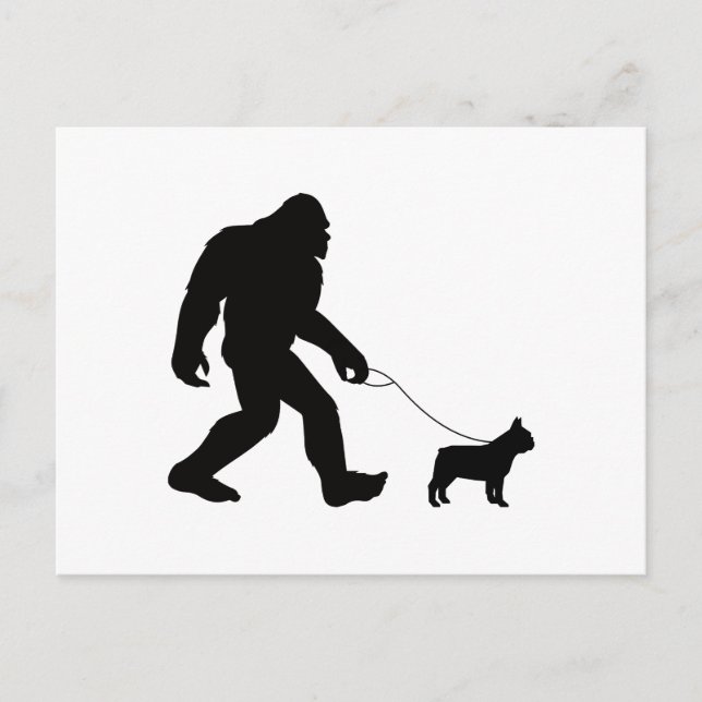 Bigfoot Walking French Bulldog  Postcard (Front)