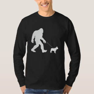 Bigfoot Walking French Bulldog T-Shirt