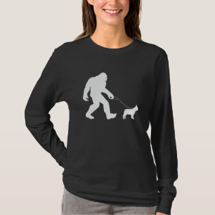Bigfoot Walking French Bulldog T-Shirt
