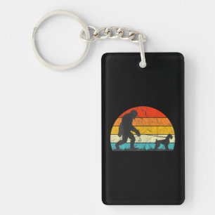 Bigfoot Walking Giant Schnauzer Dog Training Key Ring
