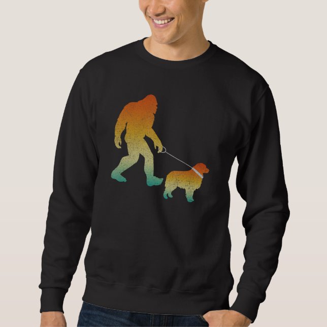 Bigfoot Walking Great Pyrenees Funny Sasquatch Pet Sweatshirt (Front)