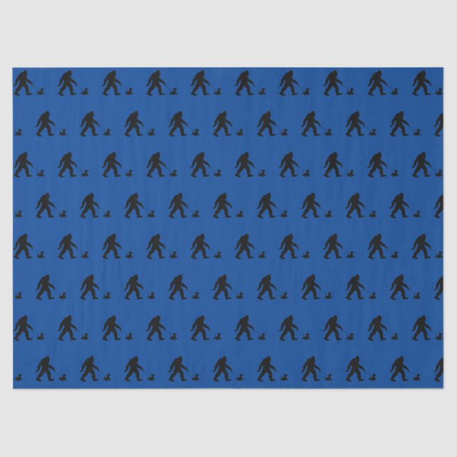 Bigfoot Walking His Scotty  Tissue Paper (Front)