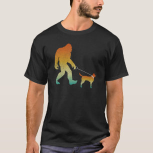 Bigfoot Walking Labrador Retriever Funny Sasquatch T-Shirt