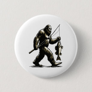 Bigfoot Walleye Hunting Angler Sasquatch Walleye F 6 Cm Round Badge